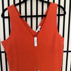 Madewell Textured Orange Crop Top